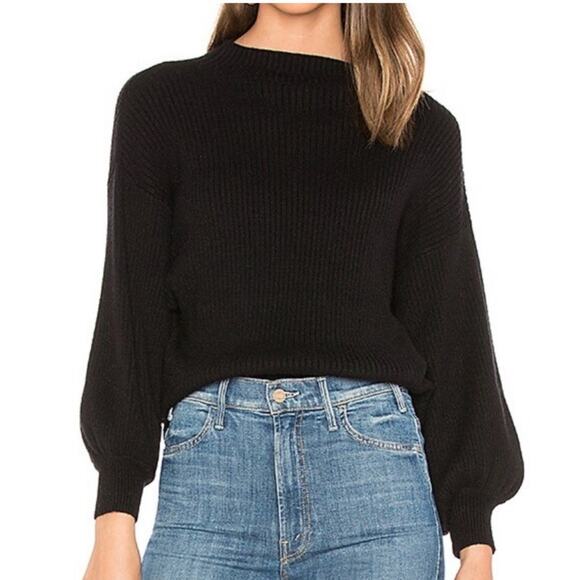 LINE & DOT Sweater Knit Black Ribbed Stretch Revolve Shopbop Sleeves Size Small - Picture 3 of 13